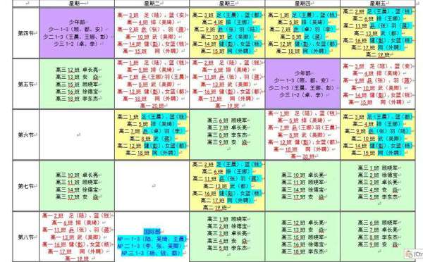 2024江苏省天一中学体育总课表